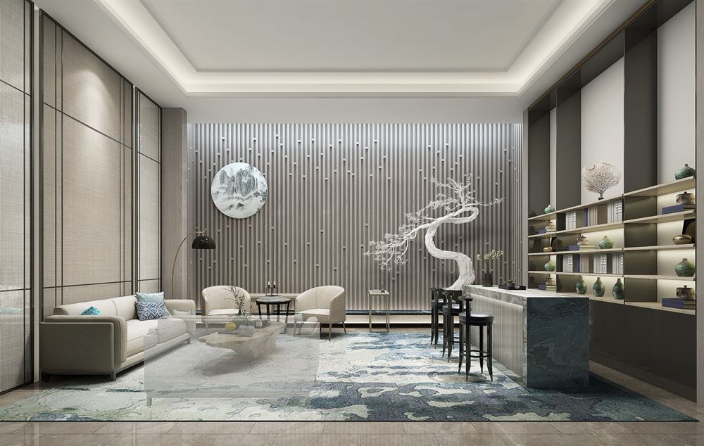 室內(nèi)裝修創(chuàng)泰心境209平方米別墅-新中式風格別墅室內(nèi)設計家裝案例